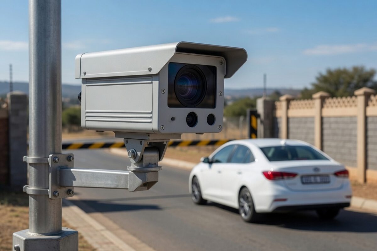 A licence-plate-recognition camera at an access point
