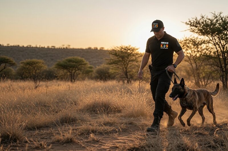 Anti-poaching K9 team on patrol